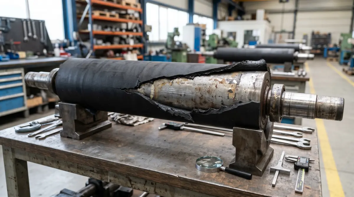 Por qué se despega un rodillo ahulado - imagen tecnica de elastomeros